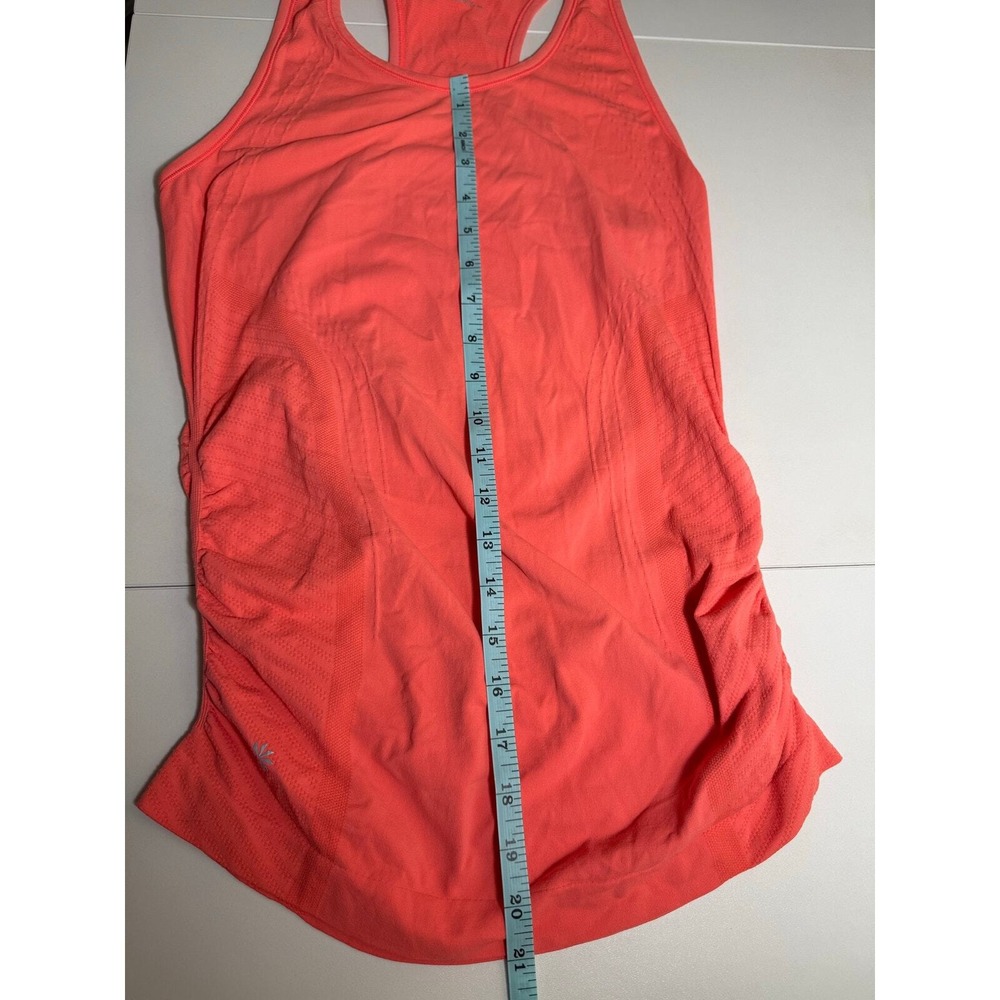 Athleta Speedlight Seamless Tank Racerback On Fire Orange Lightweight Ruch Sz S - Picture 7 of 9